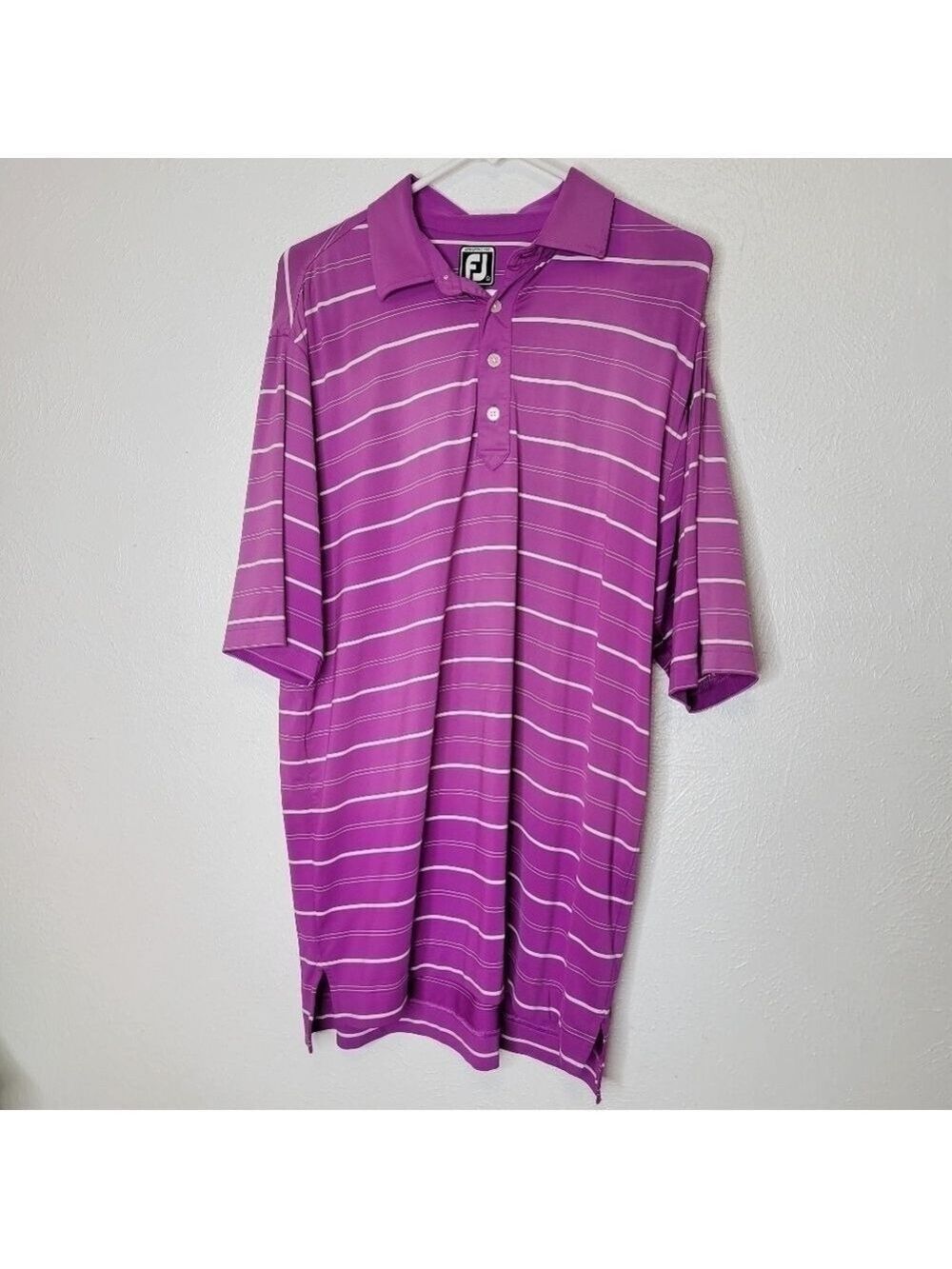 SALE 4/$30 Footjoy Polo Ombre Purple Stripe Golf Shirt Men's Size large